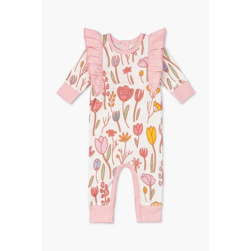 M+A by Monica + Andy Organic Cotton Long Sleeve Double Ruffle Romper, Sizes Newborn - 9 Months