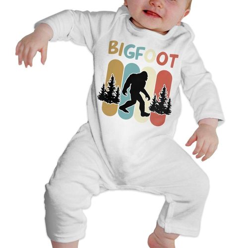 Vintage Retro Style Bigfoot Sasquatch Baby Coverall Infant Romper Jumpsuit Black