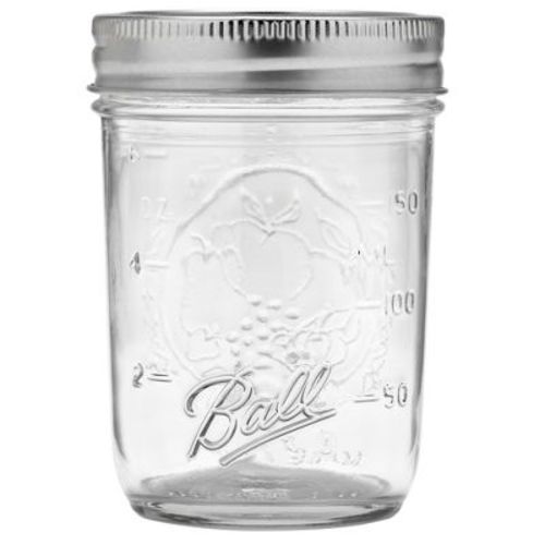 Ball 8oz. 12pk Glass Regular Mouth Mason Jar With Lid And Band