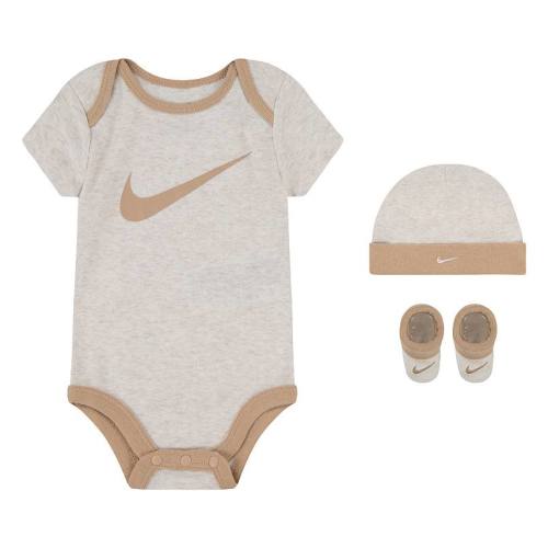 Newborn Baby Nike Swoosh 3-Piece Bodysuit Beanie Booties Boxed Set
