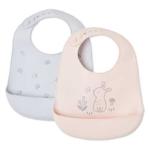 George Infants' Gender Inclusive Silicone Bib 2-Pack, One Size
