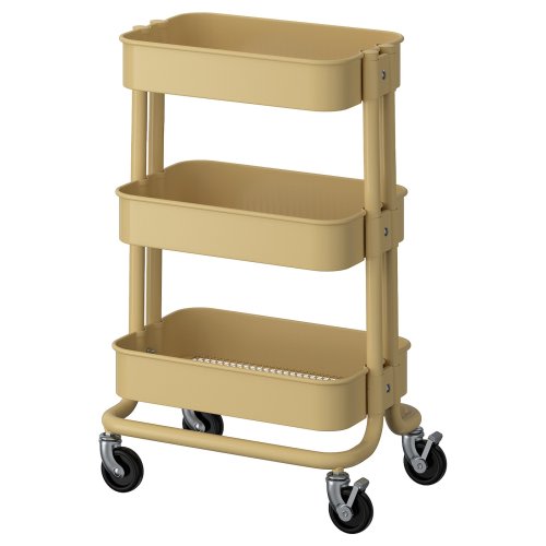 RÅSKOG Trolley - beige-yellow 28x38x61 cm