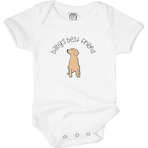 The Spunky Stork Unisex Baby's Best Friend Dog Sibling Organic Newborn Bodysuit