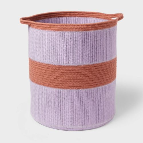 Xl Coiled Rope Floor Kids' Storage Basket Purple And Brown - Pillowfort™