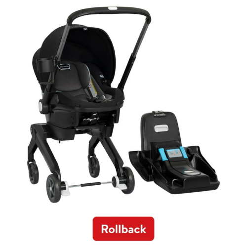 Evenflo Shyft DualRide Infant Car Seat Stroller Combo, Newborn Baby Grow Travel System, Beaufort Black