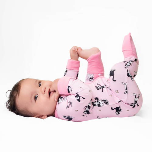 Steamboat Willie Pink Zip Romper