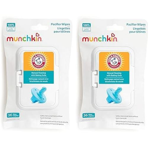 Munchkin® Arm & Hammer Pacifier Wipes - Safely Cleans Baby and Toddler Essentials, 2 Pack, 72 Wipes