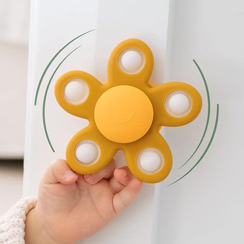 Haakaa Flower Suction Cup Spinner Bath Toy–Spinner Toys for Babies, Baby & Toddler Bath Toys, Sensory Toys for Toddlers 1-3
