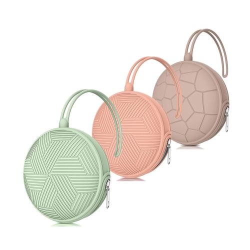 Smlpuame 3 Pack Pacifier Holder Case,Silicone Portable Pacifier Cover Pouch Bag for Diaper Bags Baby Carriage,Pacifier Storage Container Box,Easy to Clean(Mint+Blush+Vivid Tangerine)