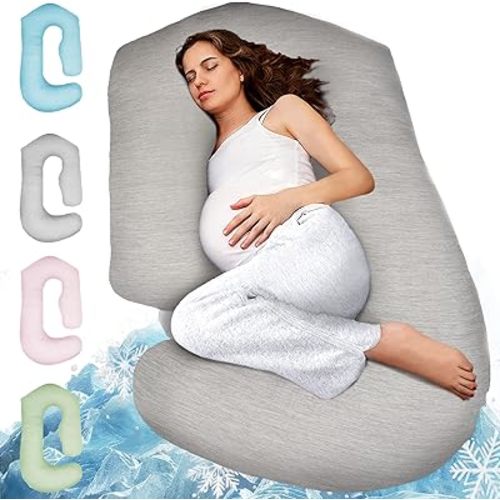 PILLANI Pregnancy Pillows for Sleeping - V C U Shaped 57inch Full Body Pillow with Removable Washable Cover, Cooling Maternity Pillow for Pregnant Women, Support for Back Belly Legs Hip