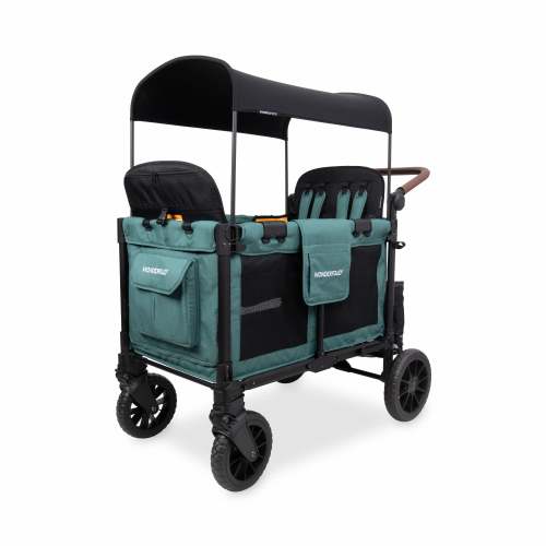 WonderFold W4 Luxe Pro (4 Seater) Stroller Wagon - Hunter Green (Albee Exclusive)