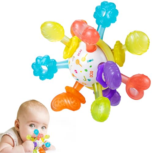 TOHIBEE Baby Montessori Sensory Toys for 0-6 6-12 Months, Baby Teether Teething Toys for Babies 0 3 6 9 12 18 Months, Newborn Infant Learning Developmental Toys Gifts for 1 2 Year Old Boys Girls