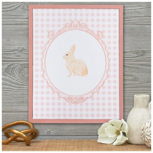 Bunny & Gingham Wood Wall Decor