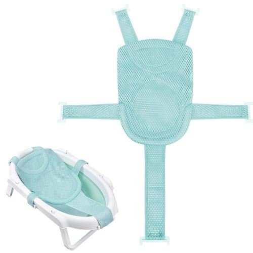 Colorlife Baby Bath Seat Support Net Infant Bathing Seat Support Mat, Adjustable Comfortable Non-Slip Five-Pointed Baby Shower Net Bathtub Sit Up Mesh for Newborn 0-6 Months-Green(No Bathtub)