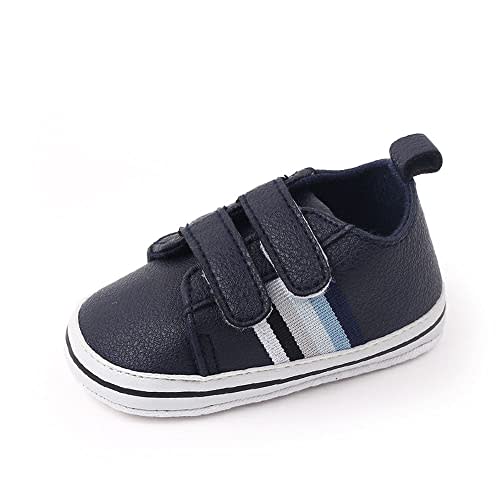 Baby Boys Girls Leather PRE-Walking Sneakers Toddler Anti-Slip Rubber Sole Infant Lightweight First Step Shoes