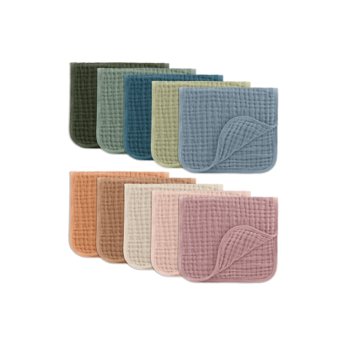 Muslin Burp Cloths - Pack of 10