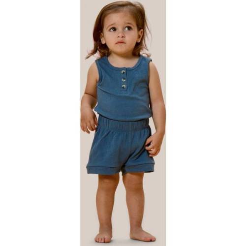 Henley Tank Onesie, Navy - Young Days | Maisonette