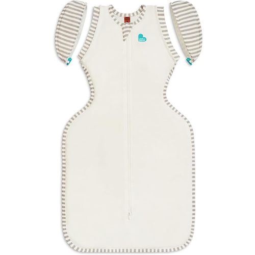 Love to Dream Transition Bag Organic 1.0 TOG, Cream, Large, 19-24 lbs., Patented Zip-Off Wings, Gently Help Baby Safely Transition from Being swaddled to arms Free Before Rolling Over