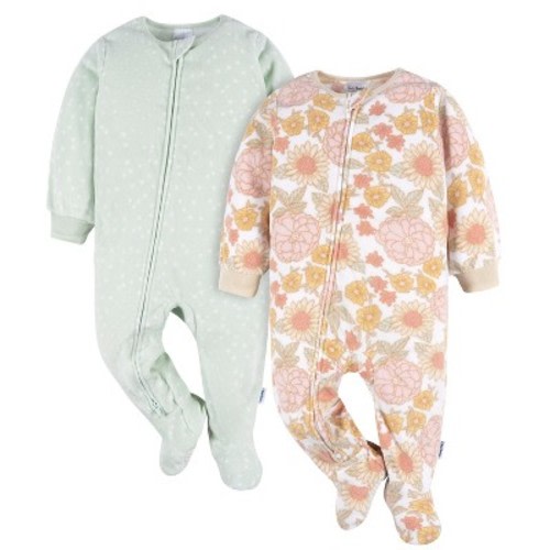 Gerber Baby & Toddler Girls' Blanket Sleeper, 2-Pack, Color: Pink floral, Size: 0-3m