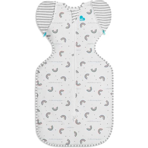 Love to Dream Swaddle Up Transition Swaddle, Patented Zip-Off Wings, Gently Help Baby Transition from Being Swaddled to Arms Free When Showing Signs of Rolling, 1.0 TOG, 13-19 lbs, Rainbow Dream
