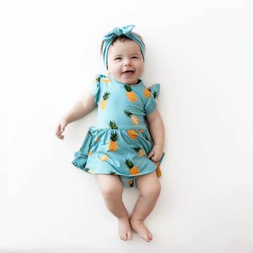 Twirl Bodysuit Dress in Pineapple