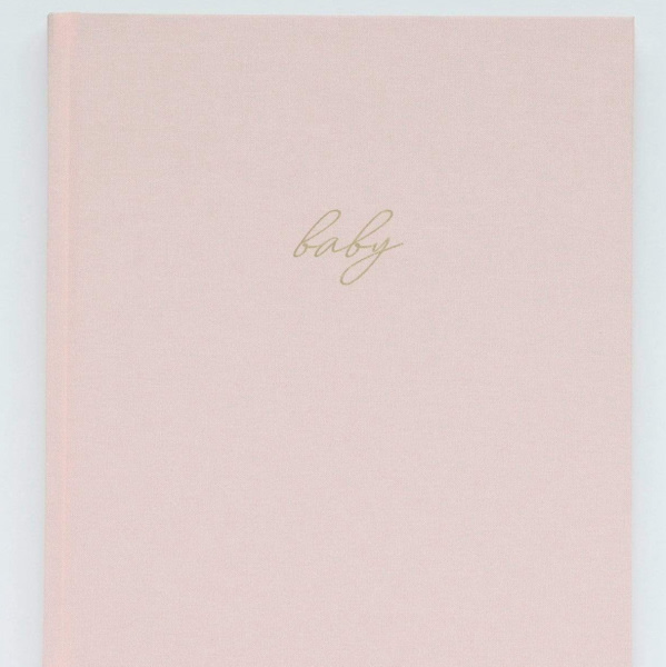 Linen Baby Book - Blush