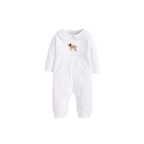Little English - Boy Lab Crochet Playsuit - White/Blue 3M