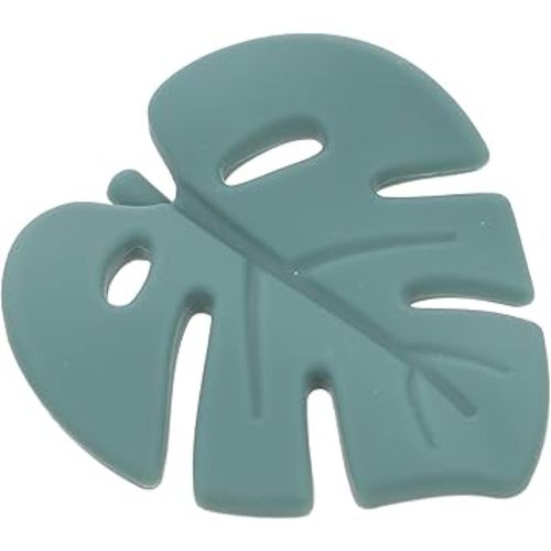 Silicone Leaf Teether Anti-Eating Hand Molar Teething for Boy Girl Flexible Grip Educational Chew for Soothing Teething and Developing Grasping Skills Green