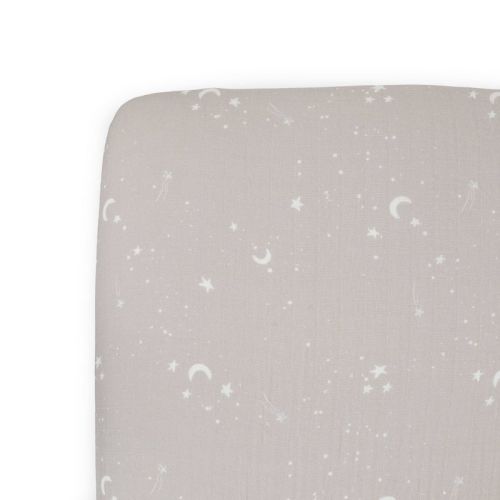 Little Unicorn Organic Cotton Muslin Fitted Crib Sheet - Moon Dust
