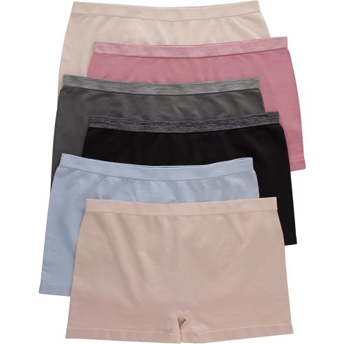 Hanes Women's Seamless Underwear Pack, Comfort Flex Fit Bikini Boyshort or Thong Panties, 6-Pack
