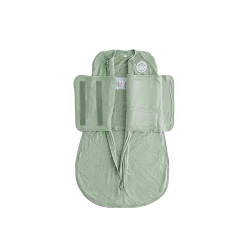 DREAMLAND BABY Bamboo Viscose Swaddle Sleep Sack (0-6 Months). Ultra Soft Swaddle Blanket w/Built in Band. 97% Viscose, 3% Spandex (Sage)