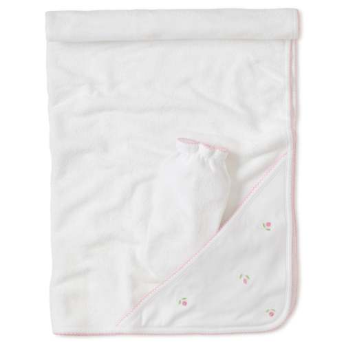 Garden Roses Hooded Towel with Mitt