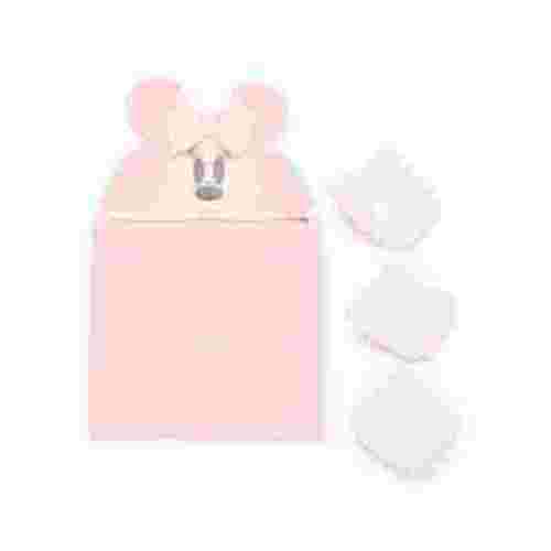 Minnie Mouse Baby Bath Set, Hooded Towel and 3 Washcloths, Soft Fabric, One Size
