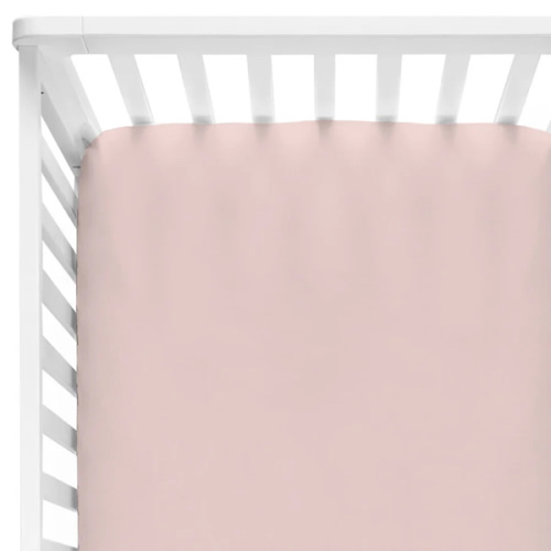 Solid Petal Pink Bamboo Knit Crib Sheet