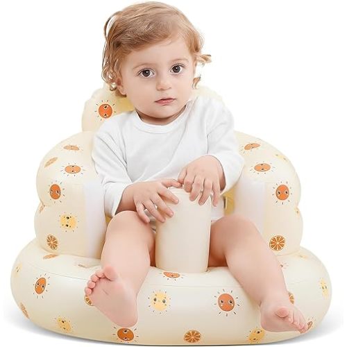 Rlozftel Inflatable Baby Seat for Babies 3-36 Months, Baby Floor Seats for Sitting Up, Built in Air Pump Infant Support Seat Toddler Chair for Sitting Up, Portable Baby Chair Floor Seater Gifts