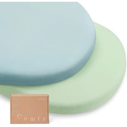 Supersoft Fitted Bassinet Sheets, Premium Bamboo Viscose Cradle Sheets, Streachy Hypoallergenic Breathable Moses Basket Oval Rectangle Pad/Mattress Universal Fit for Halo, Dream on Me, 2-Pack