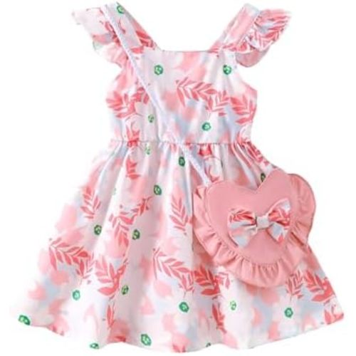 Mioglrie Baby Girl Clothes Newborn Dress Summer Toddler Girls' Clothing Casual Sundress with Cute Bag Infant Outfits
