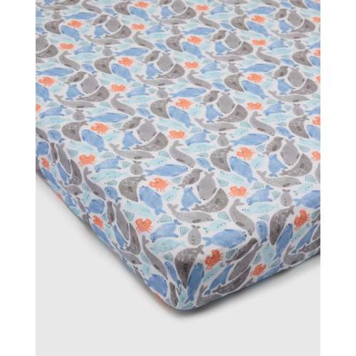 Muslin Fitted Crib Sheet - Silly Seals