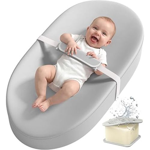 YENING Wipeable Changing Pad for Dresser Waterproof Leather Baby Diaper Changing Pads Washable Nursery Change Mat Grey