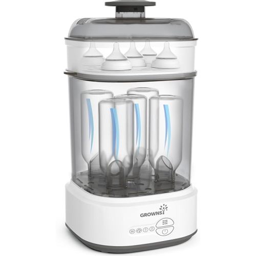 Bottle Sterilizer and Dryer, Compact Electric Steam Baby Bottle Sterilizer (Esterilizador de Biberones), Bottle Sanitizer for Baby Bottles, Pacifiers, Pump Parts Black
