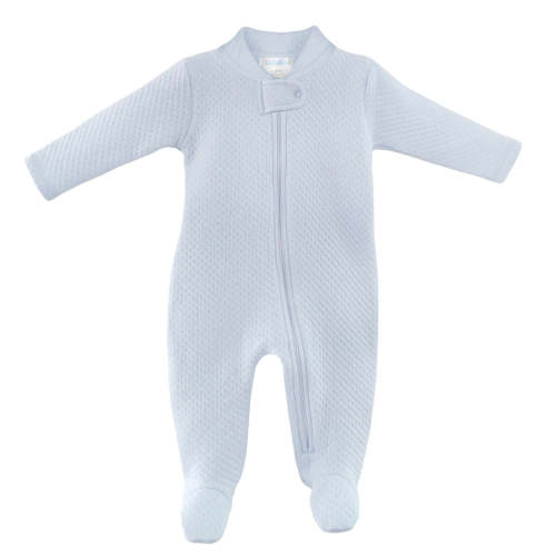 Pima Cotton Dreaminess Zipper Footie | Light Blue, Baby Boy