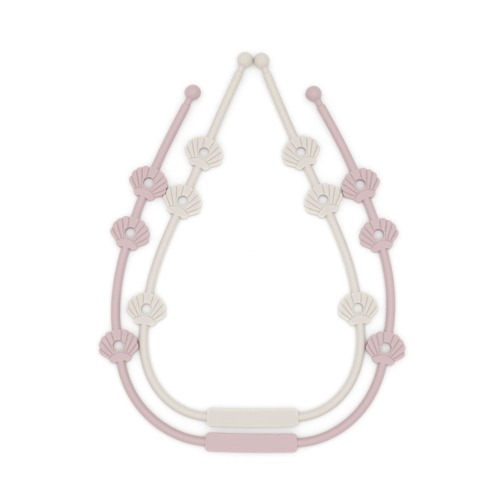 Catcher set of 2 - shell gray blush / baby toy attachment / silicone strap for drinking cups, cuddly toys, toys
