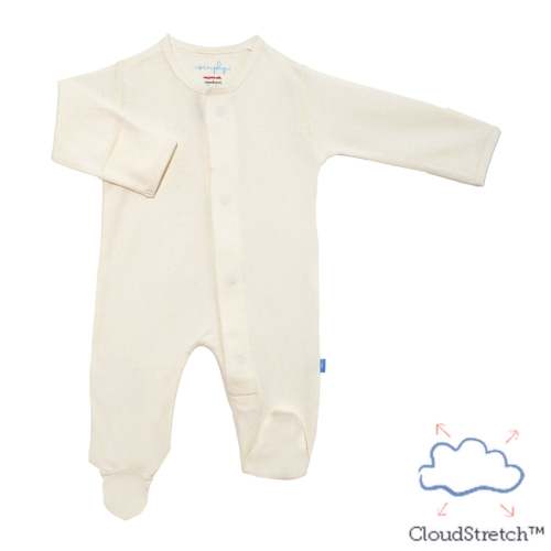 CloudStretch magnetic footie- cream, size 3-6 months