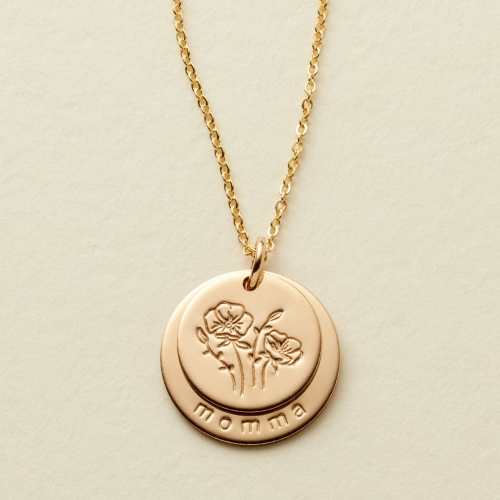Nora Disc Necklace- rose gold Zion