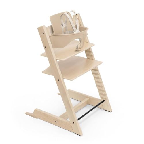Stokke Tripp Trapp High Chair 2, Natural - Includes Chair + Baby Set with Removable Harness for Children 6-36 Months - Adjustable, Ergonomic & Easy to Clean