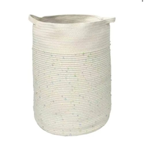 Tiny Dreamers Kids Poly Rope Pastel Dot Hamper, Small