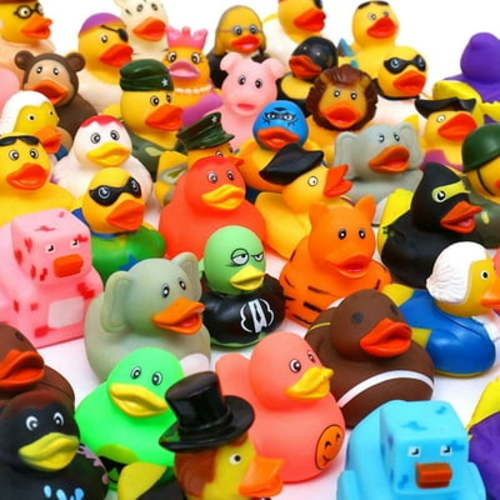 XY-WQ 30 Pack Rubber Duck for Jeeps Ducking - 2" Bulk Floater Duck for Kids - Baby Bath Toy Assortment - Party Favors, Birthdays, Bath Time, and More (30 Varieties)