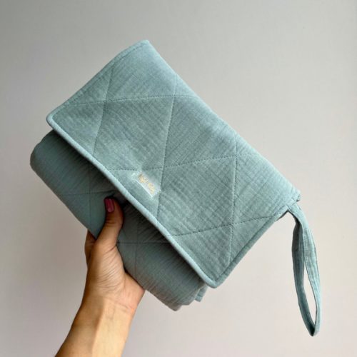 Portable Changing Pad, Organic muslin, Travel changing mat, Waterproof and Portable Baby Nappy Change Mat, Changing Pad Girl