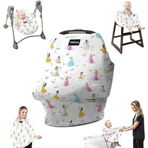 Milk Snob Original Disney Princess 5-in-1 Cover, Added Privacy for Breastfeeding, Baby Car Seat, Carrier, Stroller, High Chair, Shopping Cart, Lounger Canopy - Newborn Essentials, Nursing Top