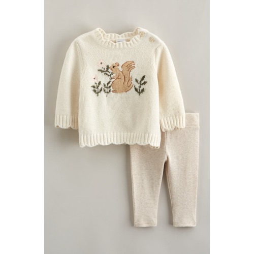 Plush Motif Sweater & Leggings Set, 3M